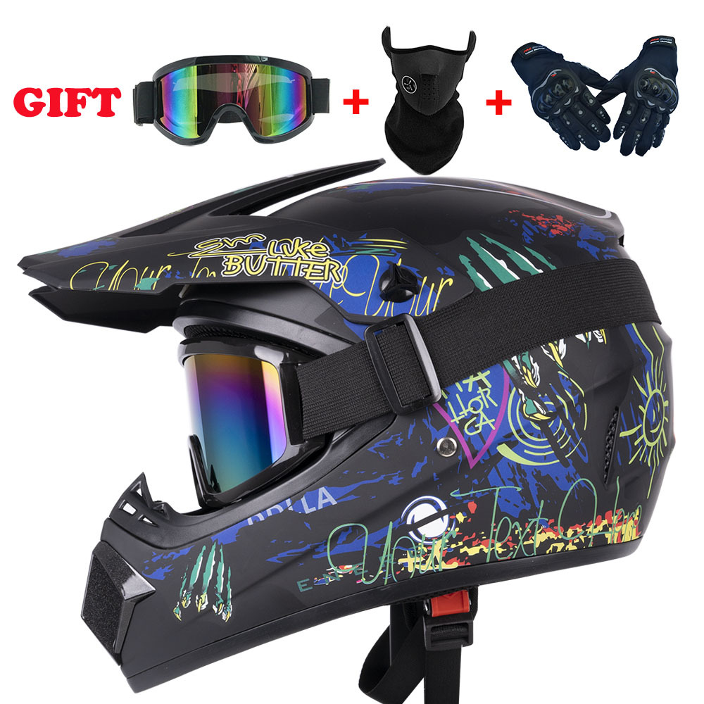 Motorcycle Gear You Need - 子供用フルフェイスオートバイヘルメット、ダートバイク用ギア、オフロードゴーグル、サイクリング用保護グローブが必要です。