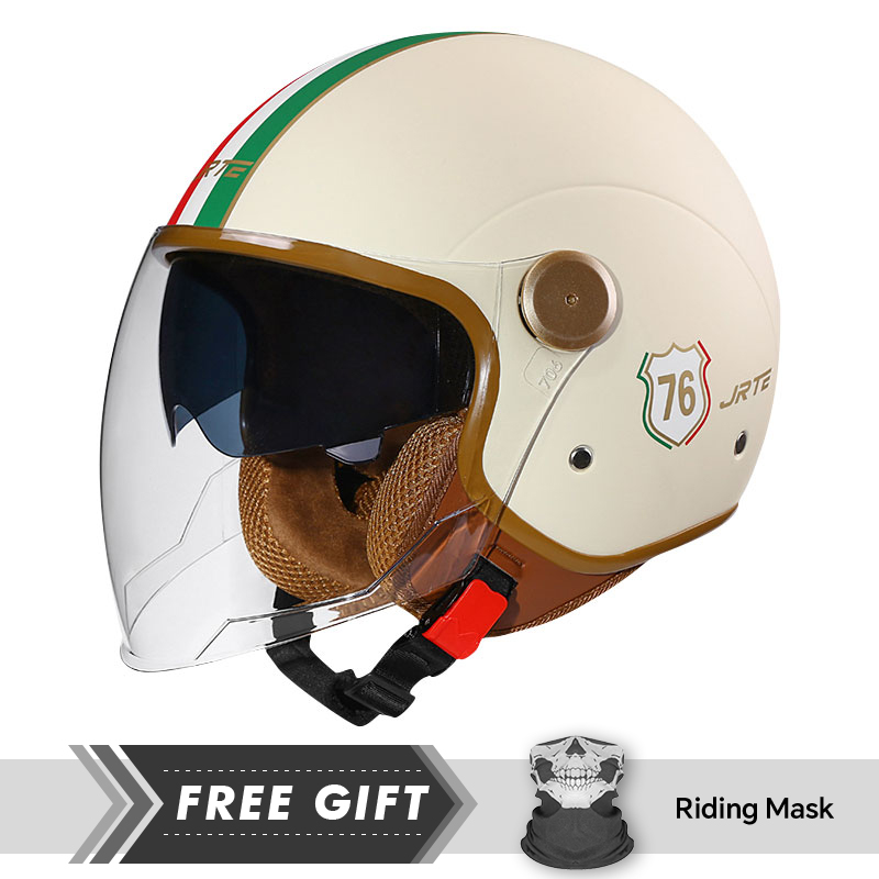 DOT ECE 承認レトロ 3/4 オープンフェイスオートバ - Motorcycle Gear In Store のレビューと価格