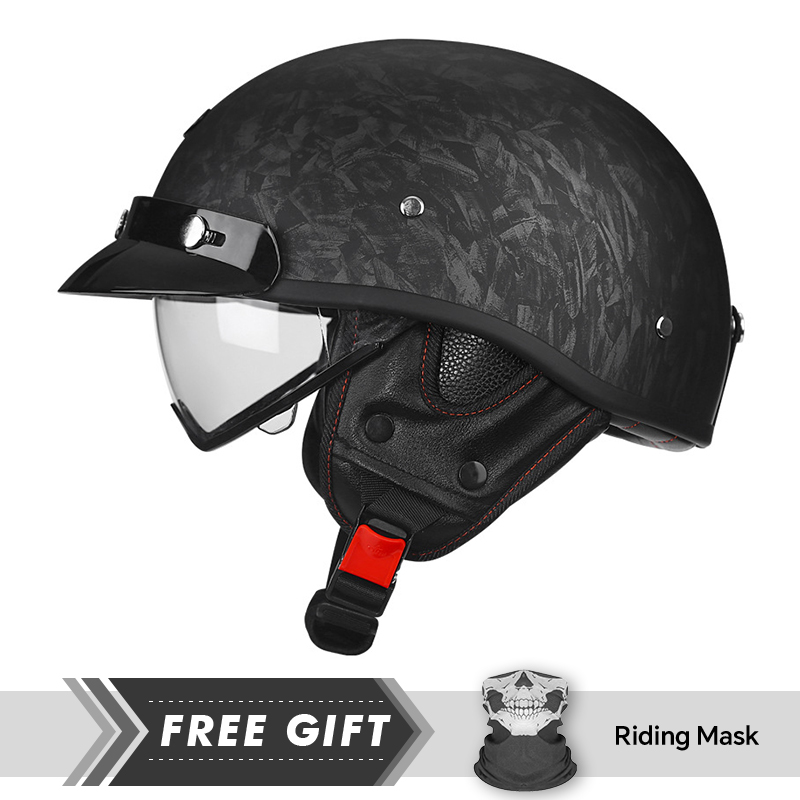 レトロハーフフェイスオートバイヘルメット男性用 DOT 承認 - Motorcycle Gear In Store のレビューと価格