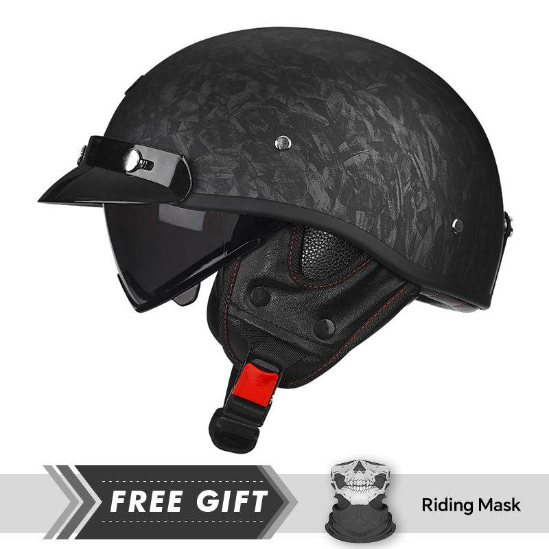 レトロハーフフェイスオートバイヘルメット男性用 DOT 承認 - Motorcycle Gear In Store のレビューと価格