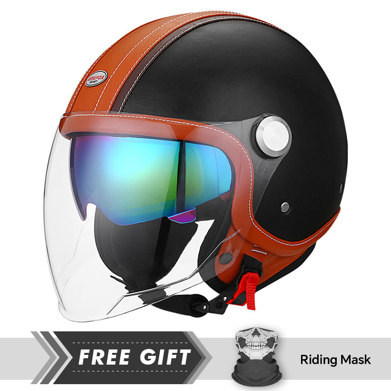 ホワイトオレンジオリジナルオープンフェイスオートバイヘルメッ - Motorcycle Gear In Store のレビューと価格