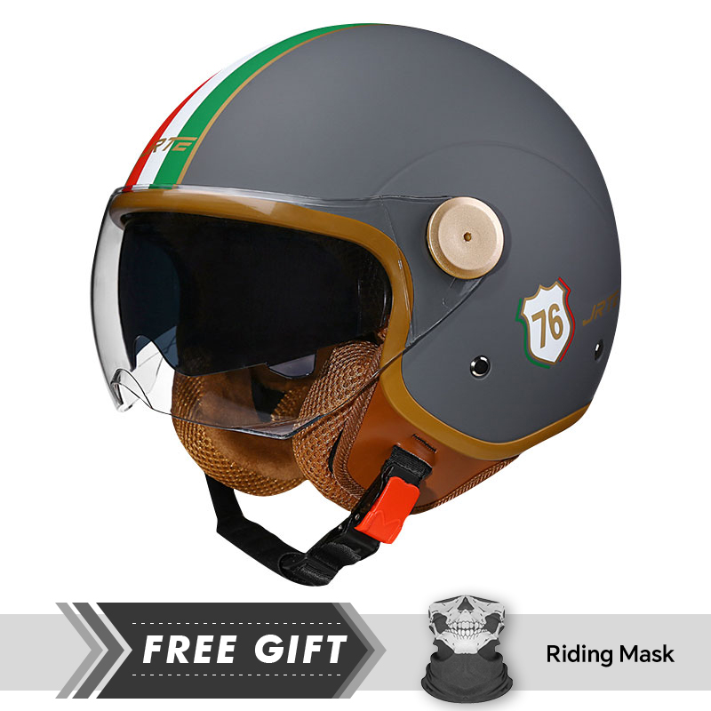 DOT 3/4 オープンフェイス オートバイヘルメット レト - Motorcycle Gear In Store のレビューと価格