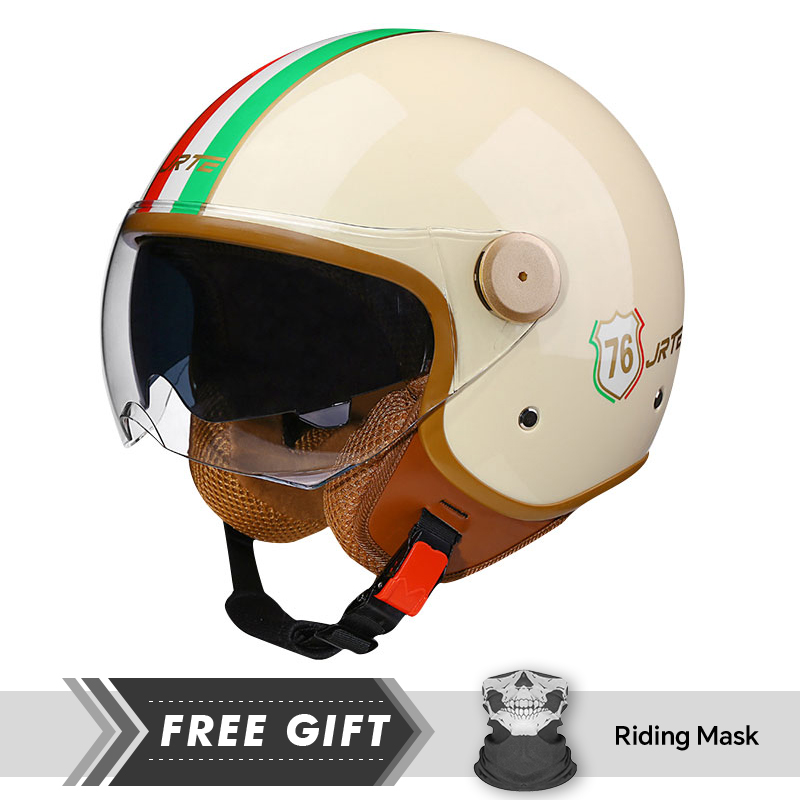 DOT 3/4 オープンフェイス オートバイヘルメット レト - Motorcycle Gear In Store のレビューと価格