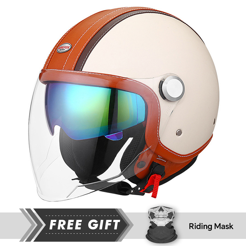 ブラックオープンフェイスオートバイヘルメット ヴィンテージ  - Motorcycle Gear In Store のレビューと価格