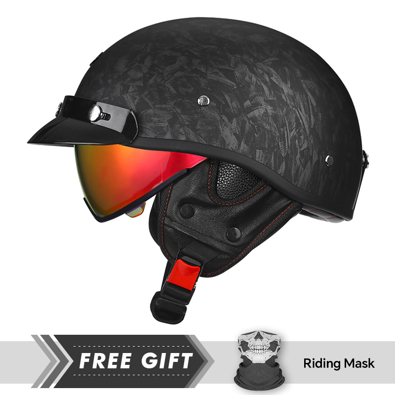 ハーフオートバイヘルメット DOT ECE 1/2 オープン - Motorcycle Gear In Store のレビューと価格