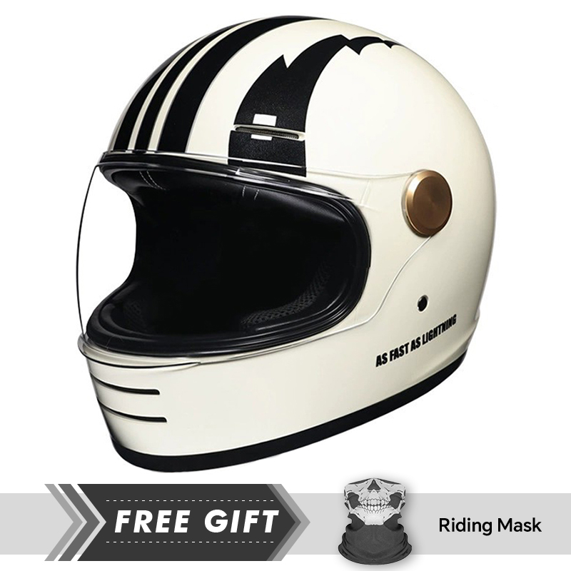 男女兼用 レザー フルフェイス オートバイヘルメット クリア - Motorcycle Gear In Store のレビューと価格