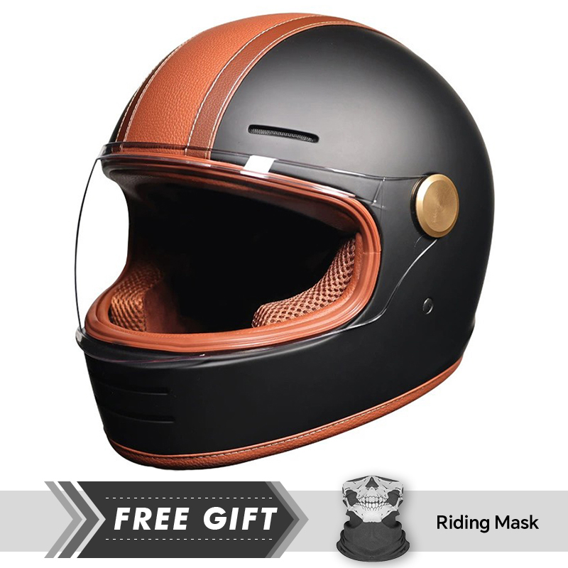 男女兼用 レザー フルフェイス オートバイヘルメット クリア - Motorcycle Gear In Store のレビューと価格