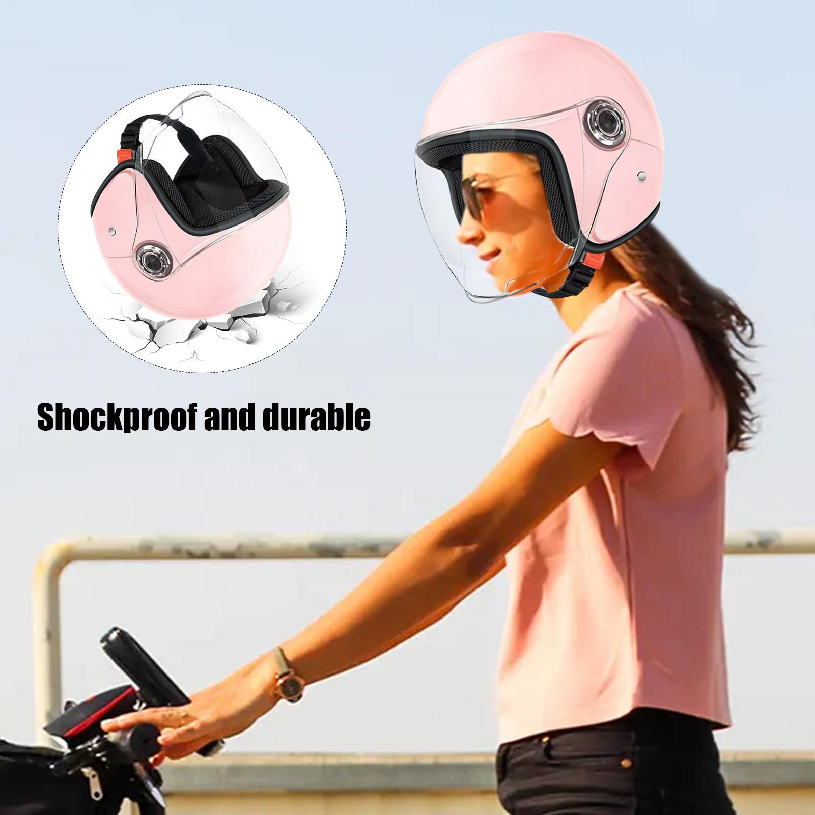 軽量オートバイヘルメットハーフフェイス原付ヘルメット保護具バ - Motorcycle Gear Adventure のレビューと価格
